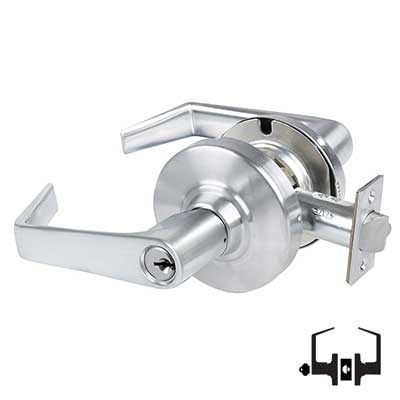 Schlage ALX80P-SAT-626 Storeroom Lock, Field Selectable Vandlgard, Saturn Lever, Schlage "C" Cylinder, Satin Chrome