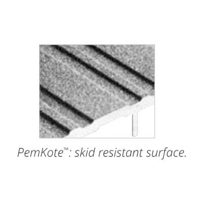 Pemko RVARIOSS/AK Modualr Ramp Threshold, 13 1/2" Width, Adjusts for 1/4" to 1-1/4" Offsets, Aluminum, PemKote Skid Resistant Surfacing Finish